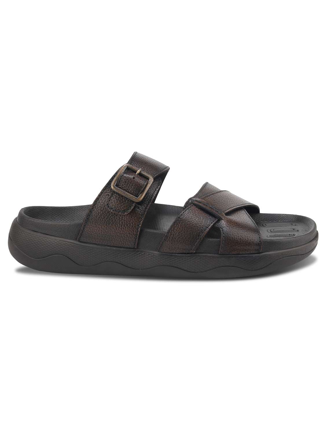men brown slip on sandal - 22338124 -  Standard Image - 3