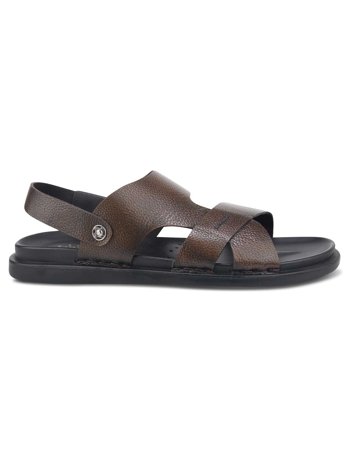 men brown back strap sandal - 22338126 -  Standard Image - 3