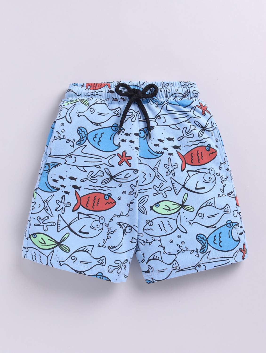 kids printed mid rise shorts
