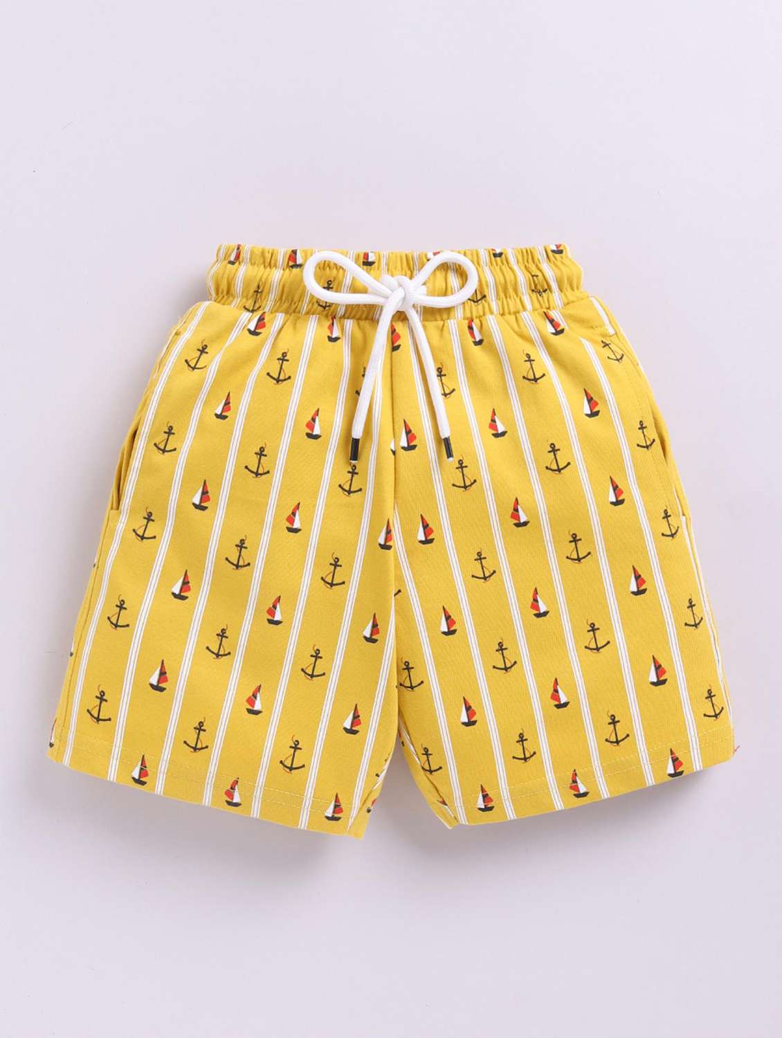 kids printed mid rise shorts