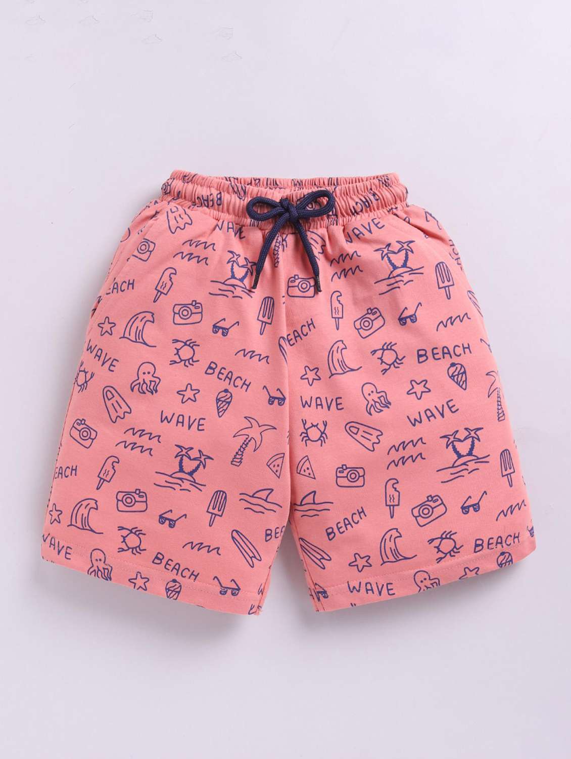 kids printed mid rise shorts