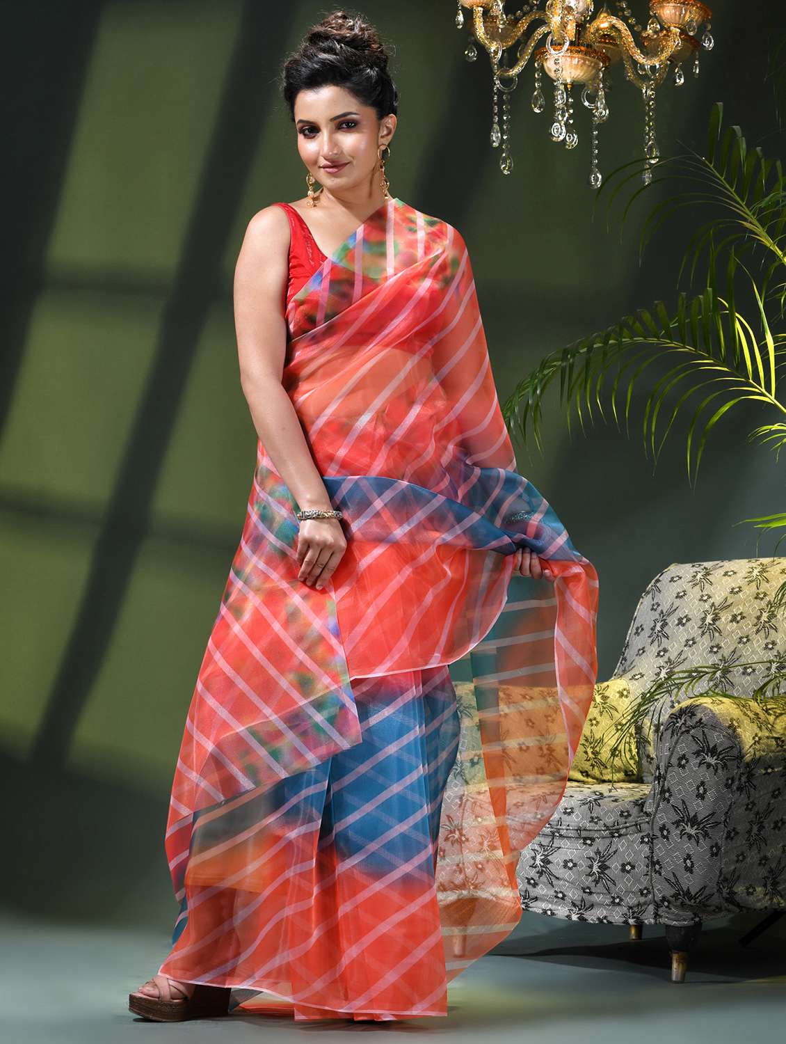 women printed casual wear saree