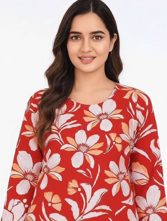 women printed nightwear pyjama set - 22338233 -  Standard Image - 3