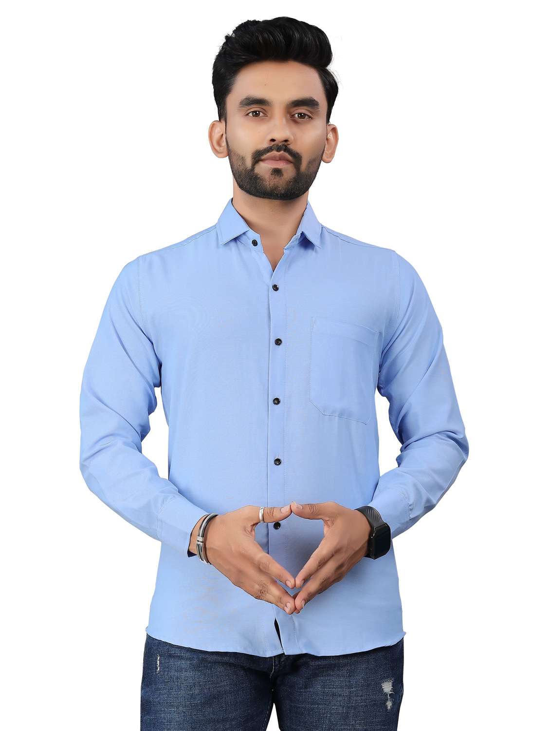 men solid long sleeve regualr fit casual shirt