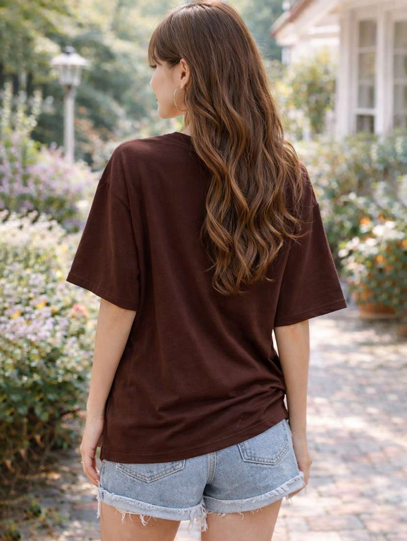 women printed short sleeve oversized t-shirt - 22338410 -  Standard Image - 3