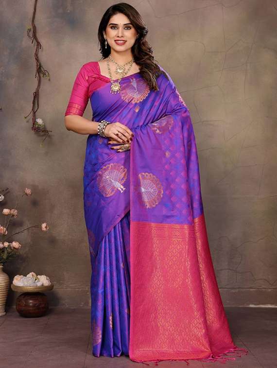 women self design banarasi saree with blouse