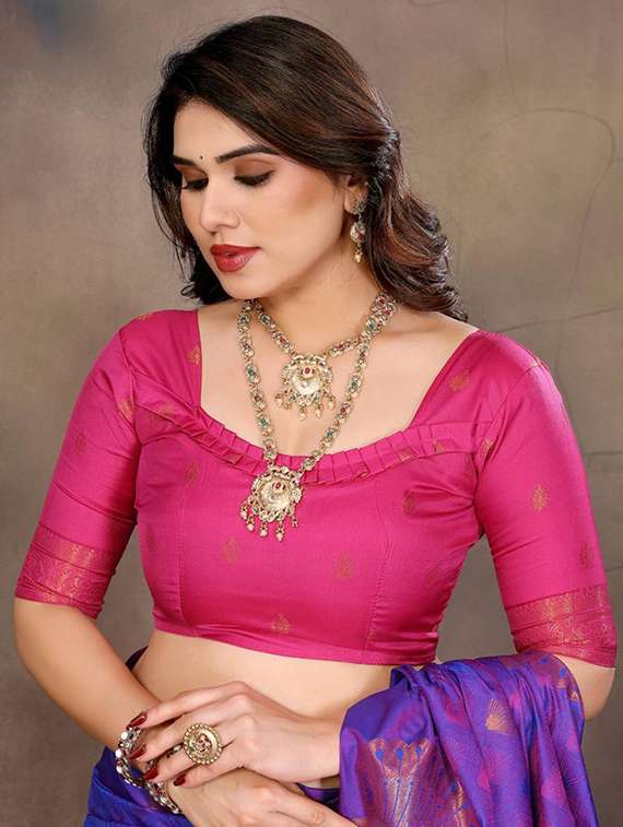 women self design banarasi saree with blouse - 22338418 -  Standard Image - 5