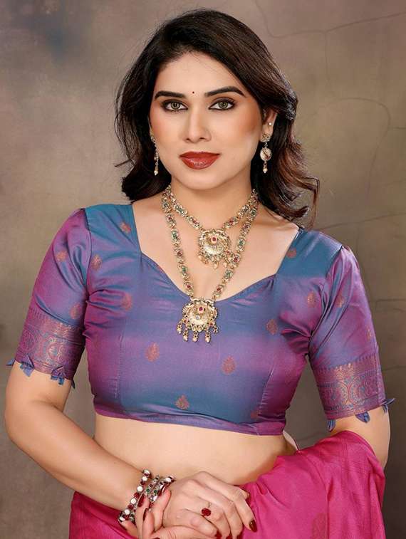 women self design banarasi saree with blouse - 22338420 -  Standard Image - 5