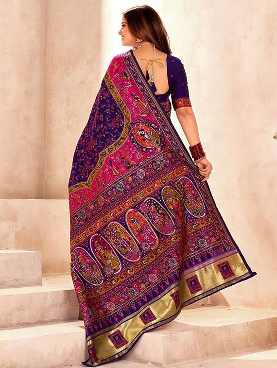 women printed casual wear saree with blouse - 22338425 -  Standard Image - 3