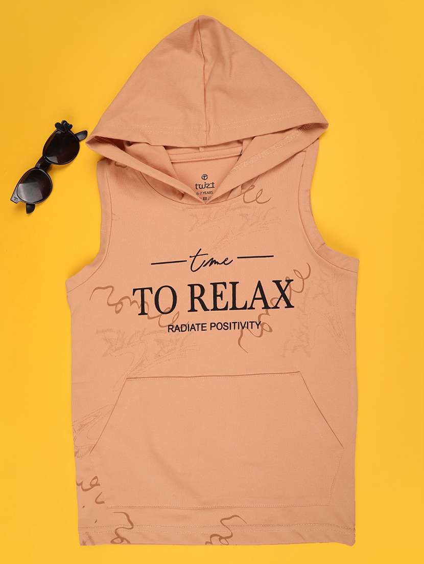 boy  peach cotton blend t-shirt