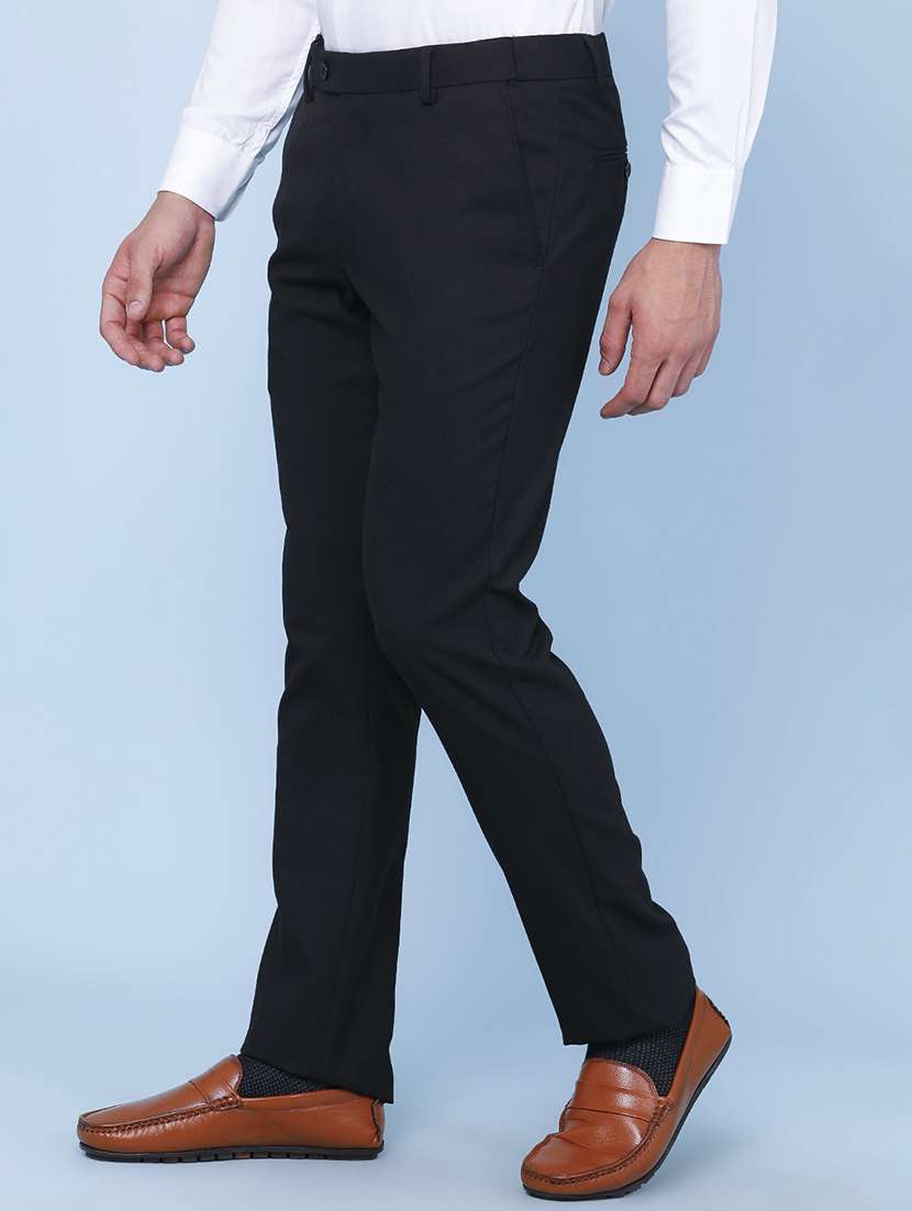 men solid mid rise slim fit formal trouser - 22338841 -  Standard Image - 3