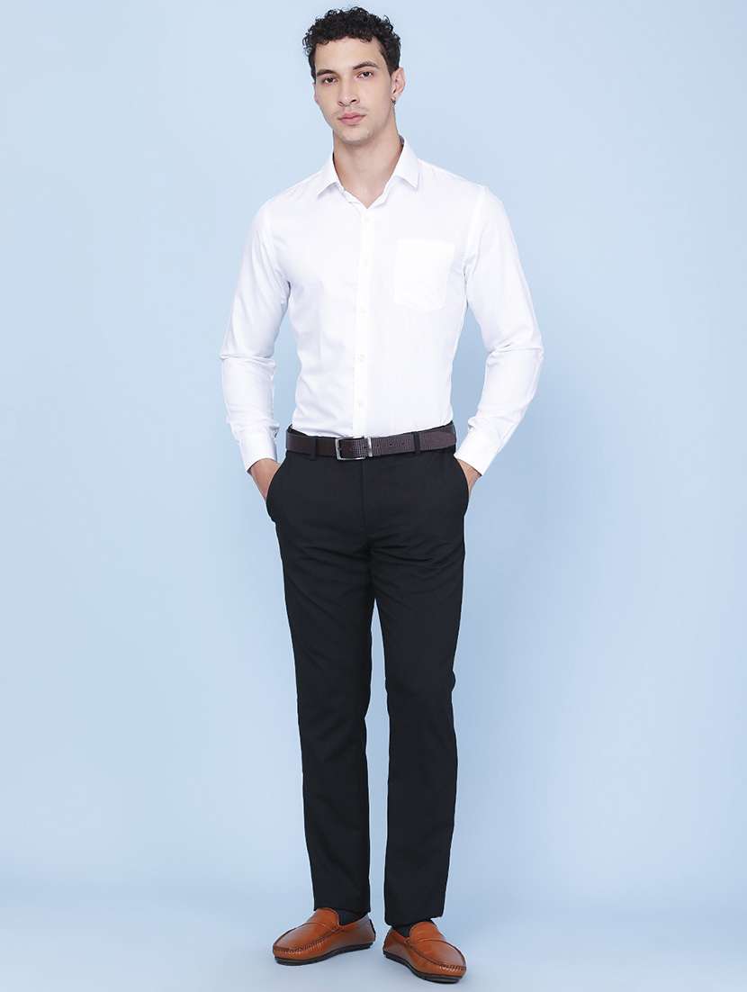men solid mid rise slim fit formal trouser - 22338841 -  Standard Image - 5