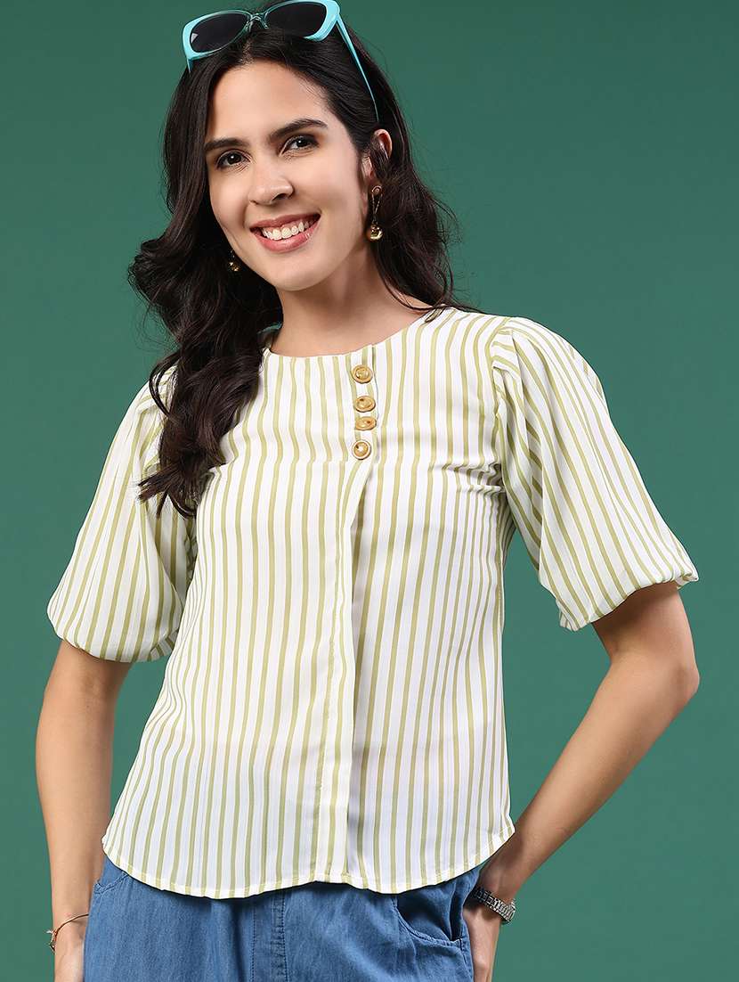 women striped short sleeve top