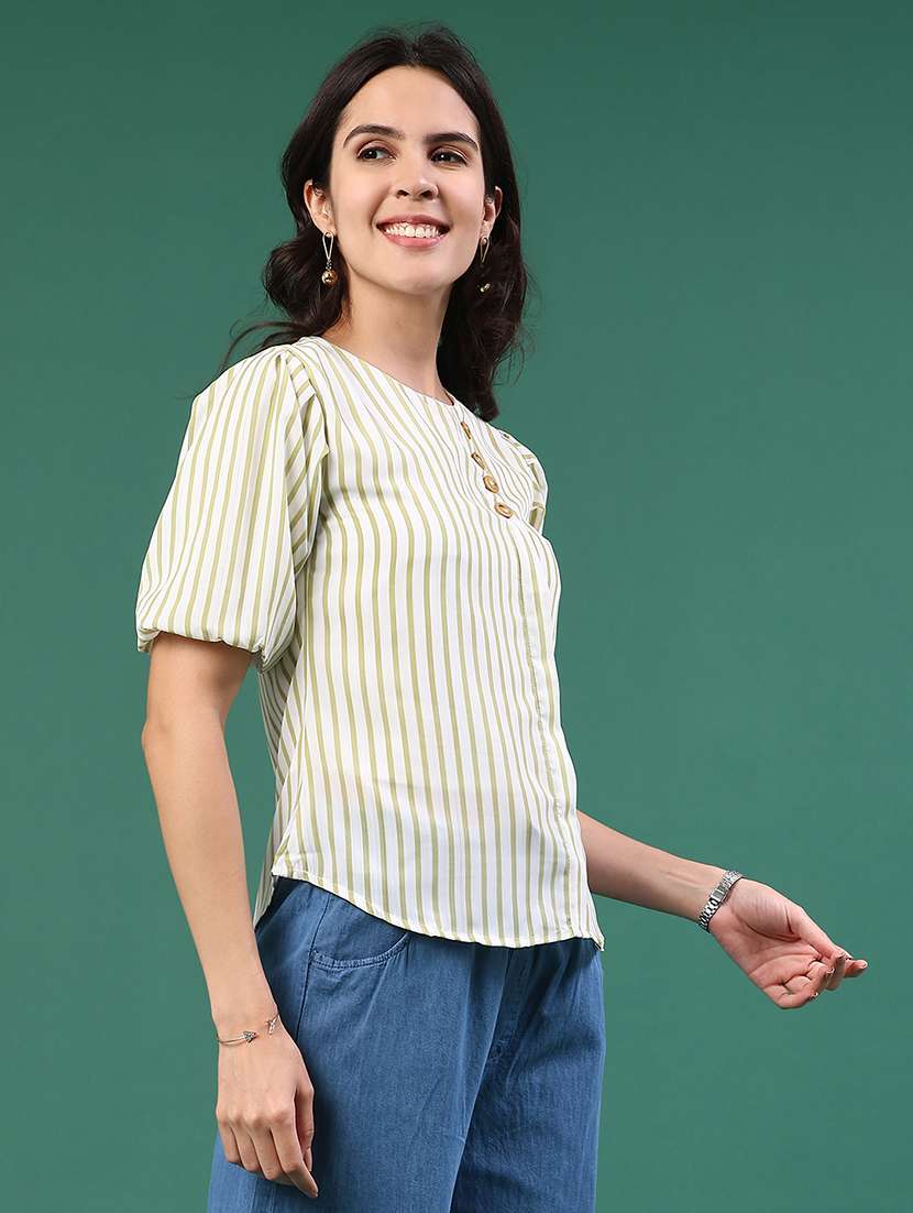 women striped round neck top - 22338855 -  Standard Image - 3