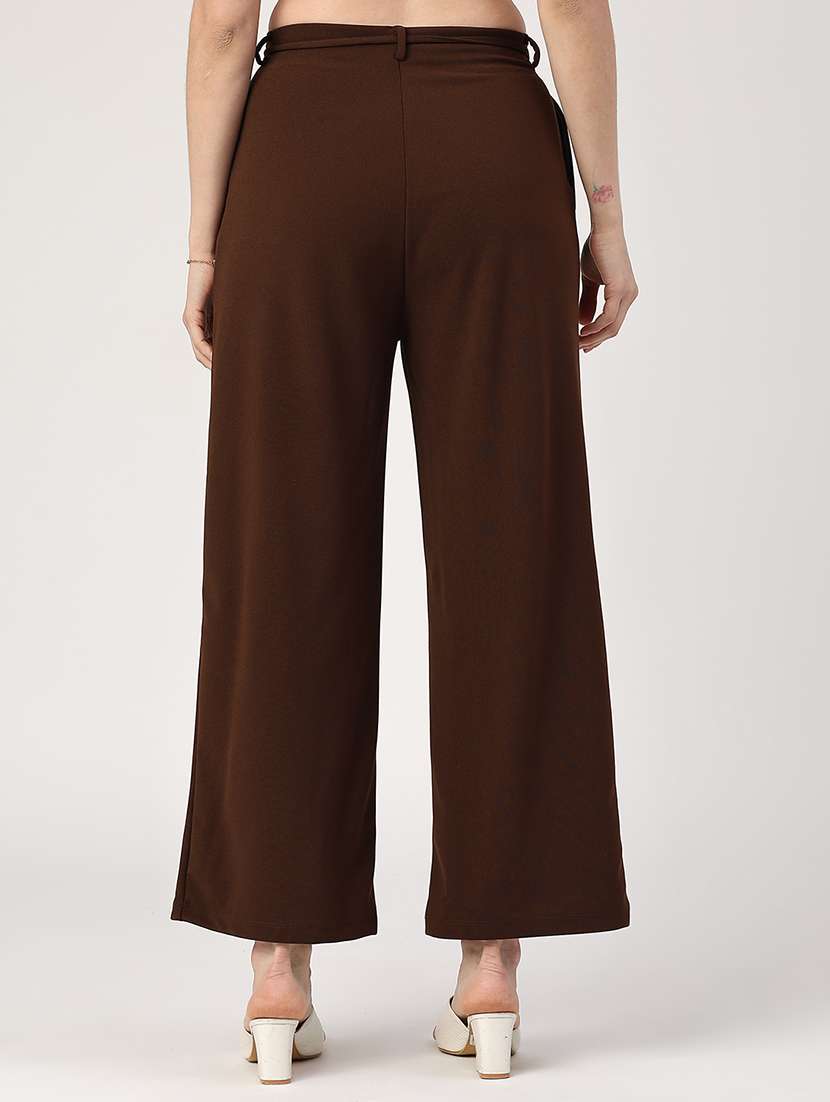 women solid mid rise tapered pants - 22338941 -  Standard Image - 3