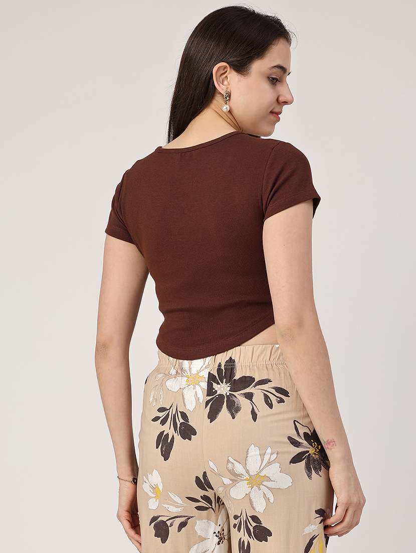 women solid square neck t-shirt - 22338973 -  Standard Image - 3