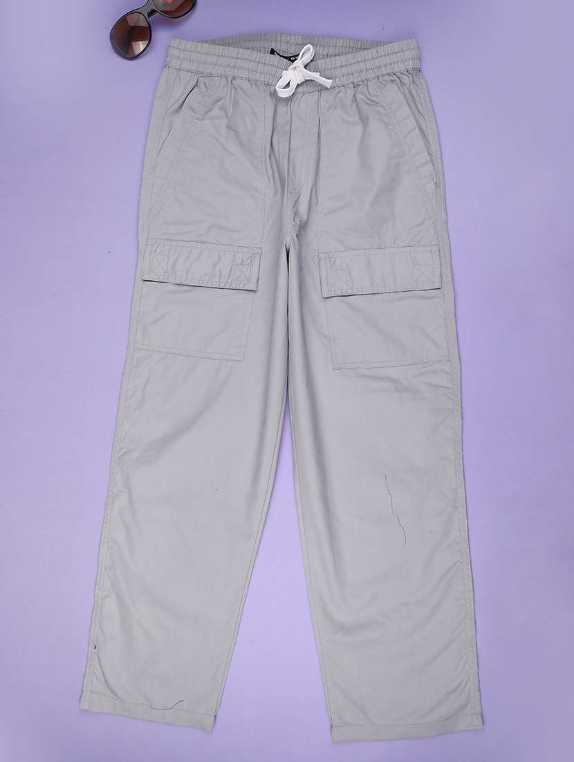 boys solid mid rise cargo