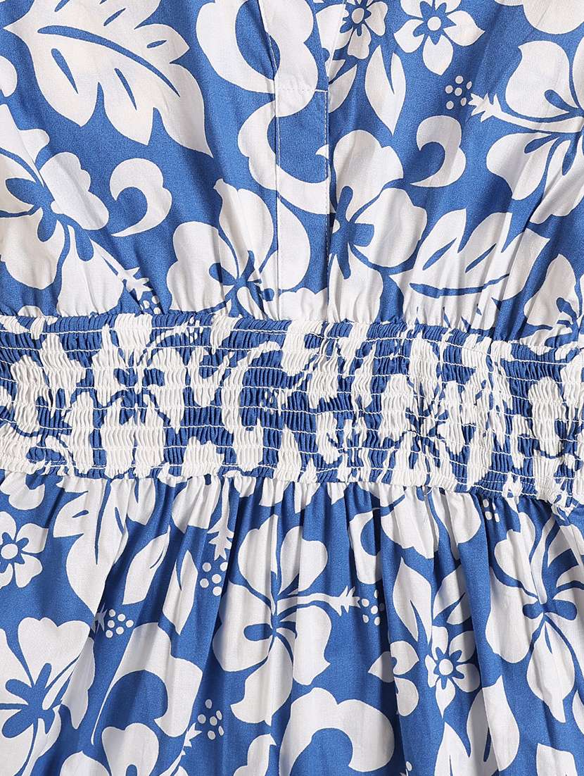 blue cotton fit & flare dress - 22338991 -  Standard Image - 3