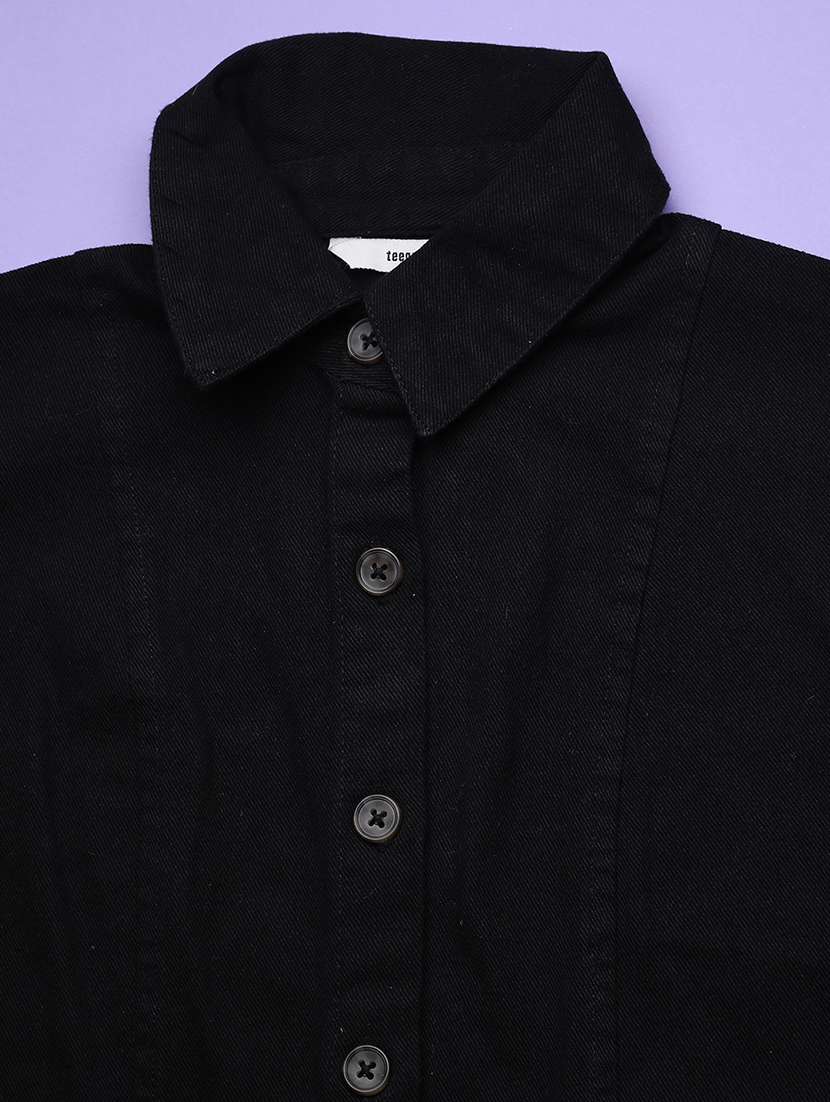 Black Cotton Frock - 22338998 -  Standard Image - 3