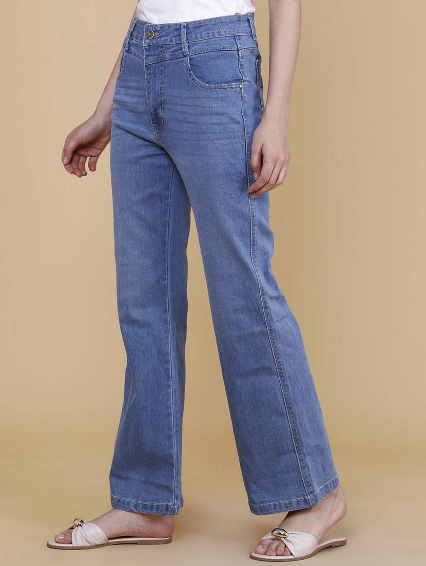 women solid high rise bootcut jeans - 22339116 -  Standard Image - 3
