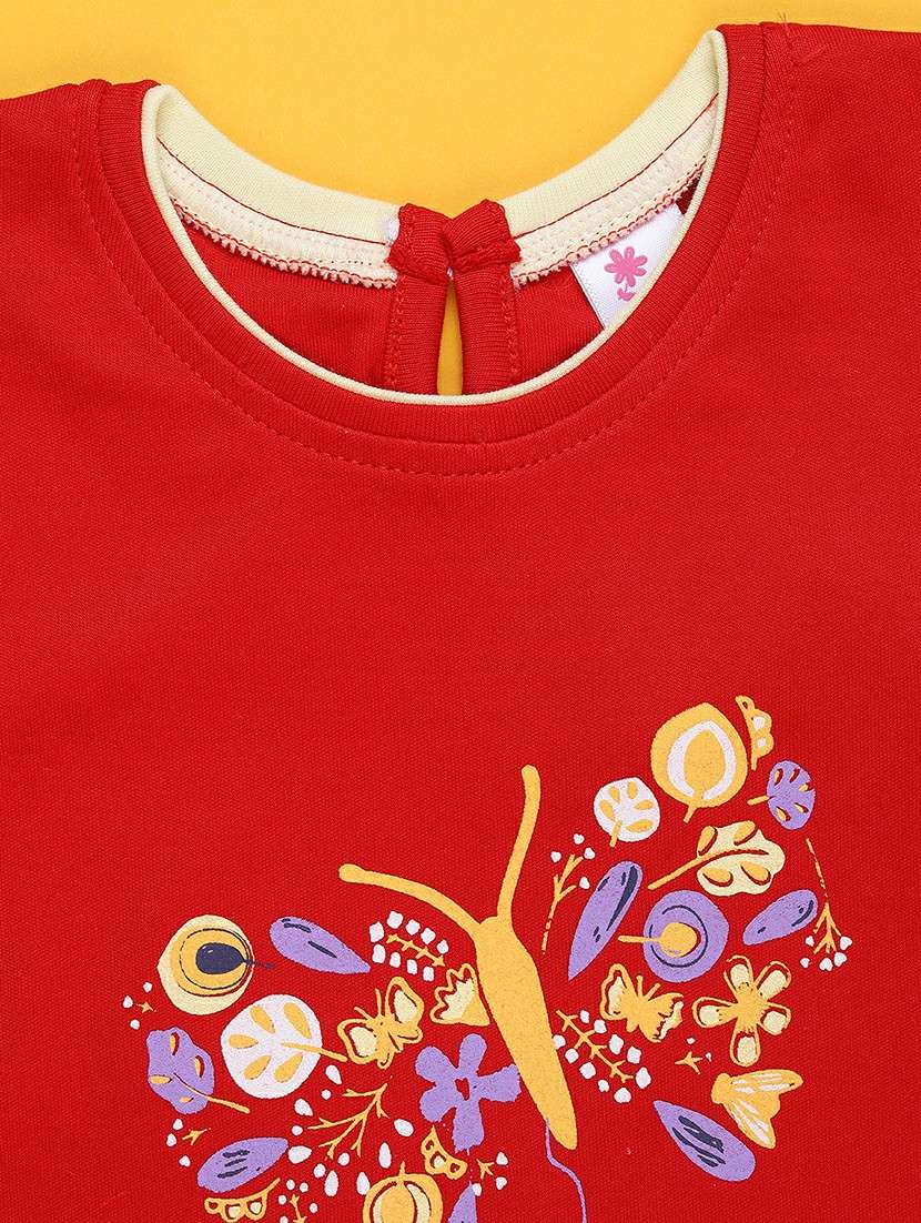 red cotton combo infant twin set - 22339140 -  Standard Image - 3