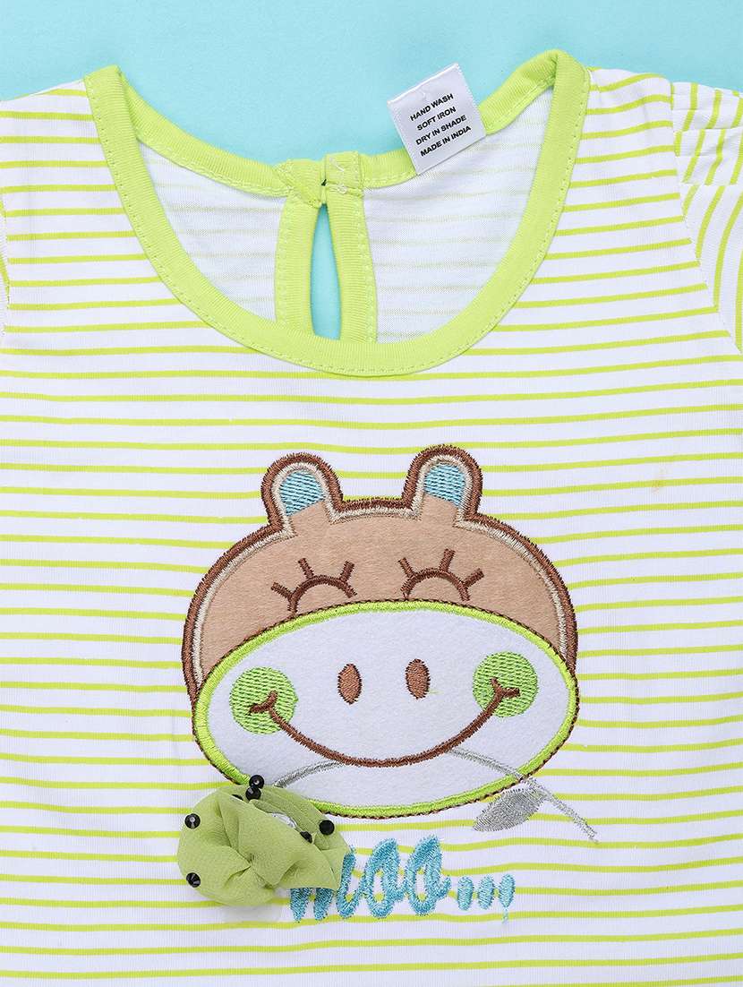 green cotton combo infant twin set - 22339144 -  Standard Image - 3