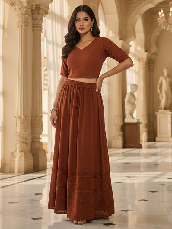 women solid with work high rise maxi skirt