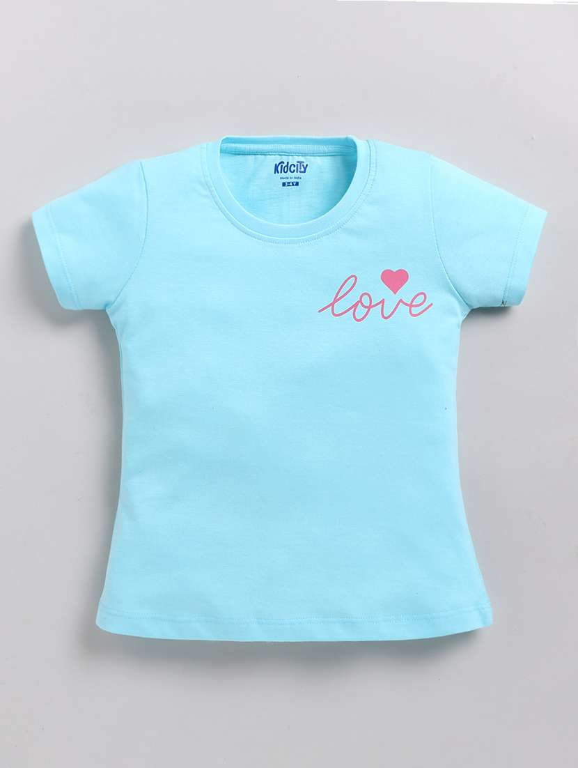 girls printed short sleeve tee