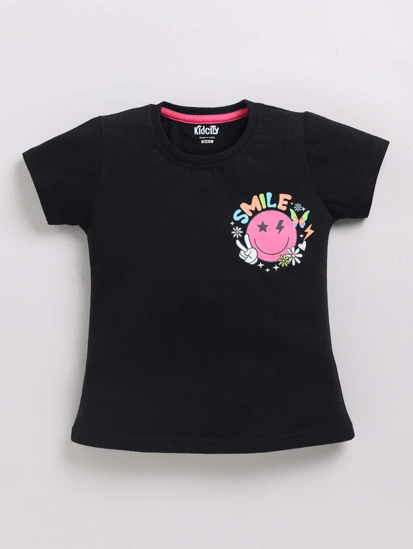 girls printed short sleeve tee