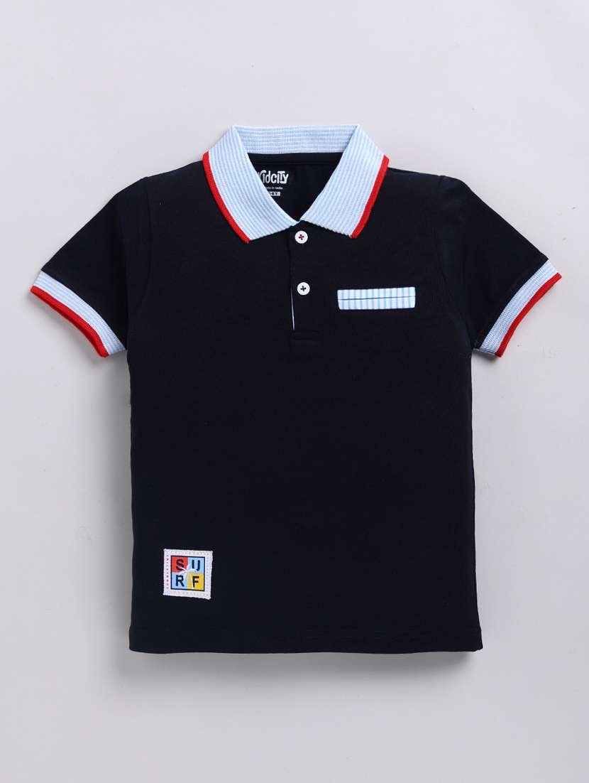 boys solid short sleeve polo t-shirt