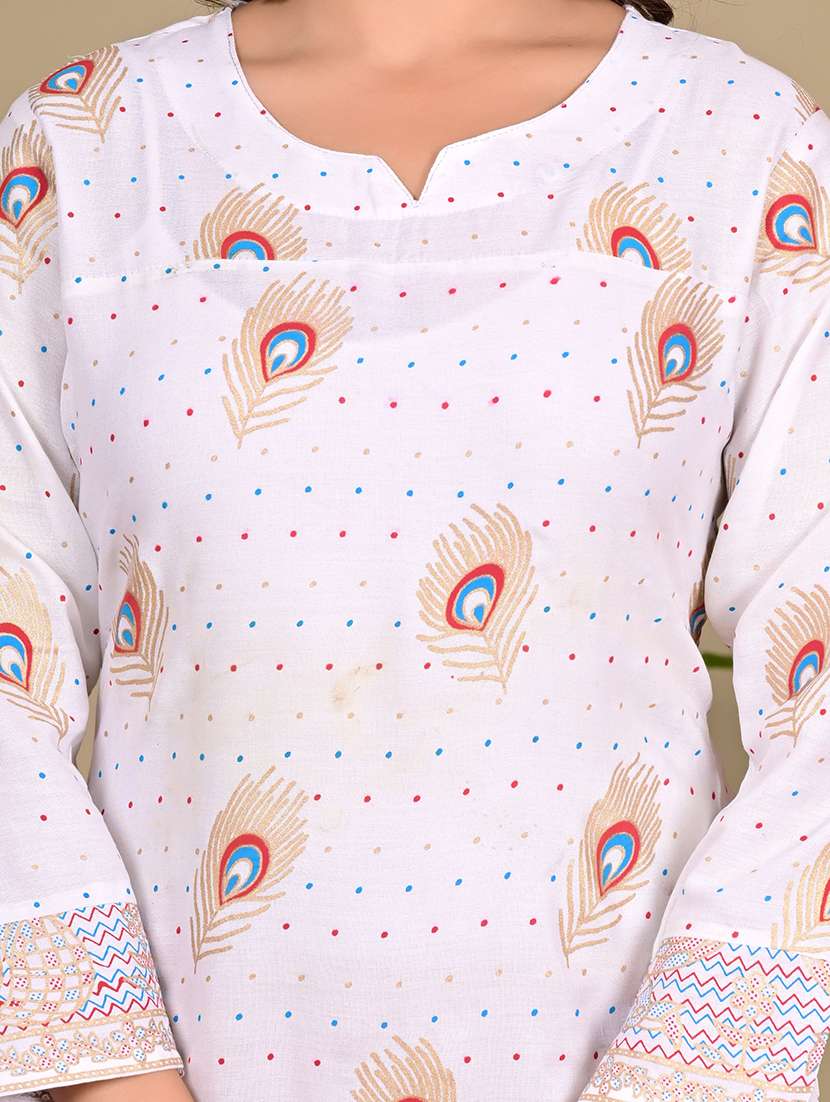 women printed long sleeve straight kurta  - 22339304 -  Standard Image - 3