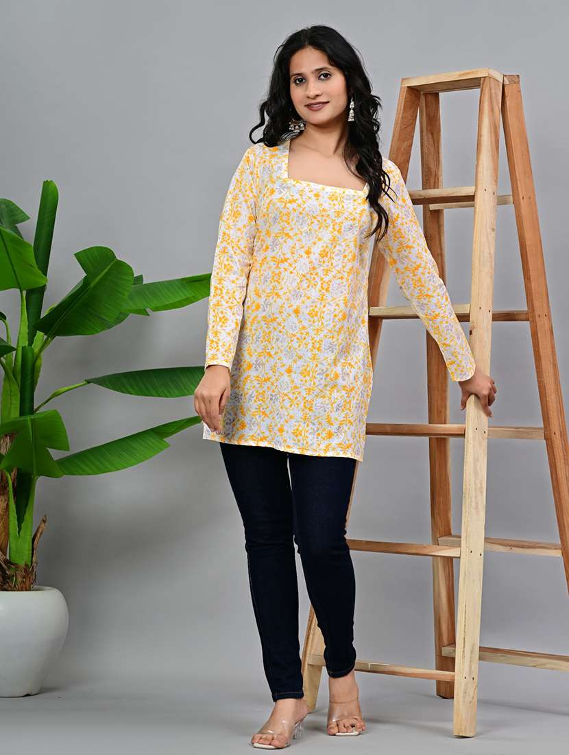 women printed long sleeve straight kurti - 22339310 -  Standard Image - 3