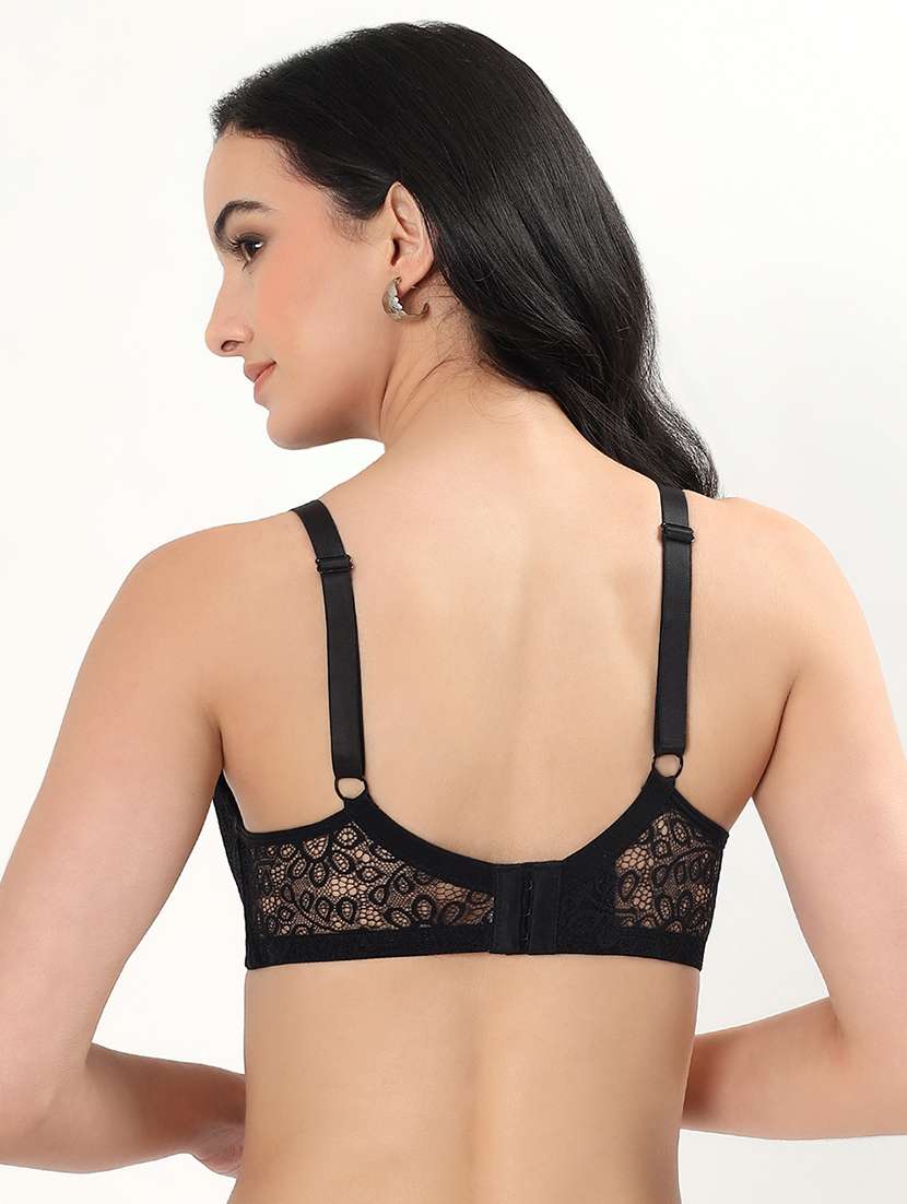 women self designed padded laced bra - 22339383 -  Standard Image - 3