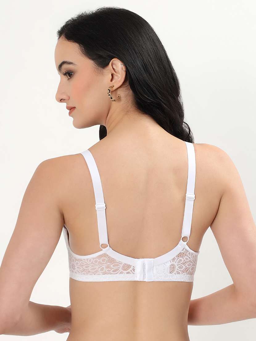 women self designed padded laced bra - 22339385 -  Standard Image - 3