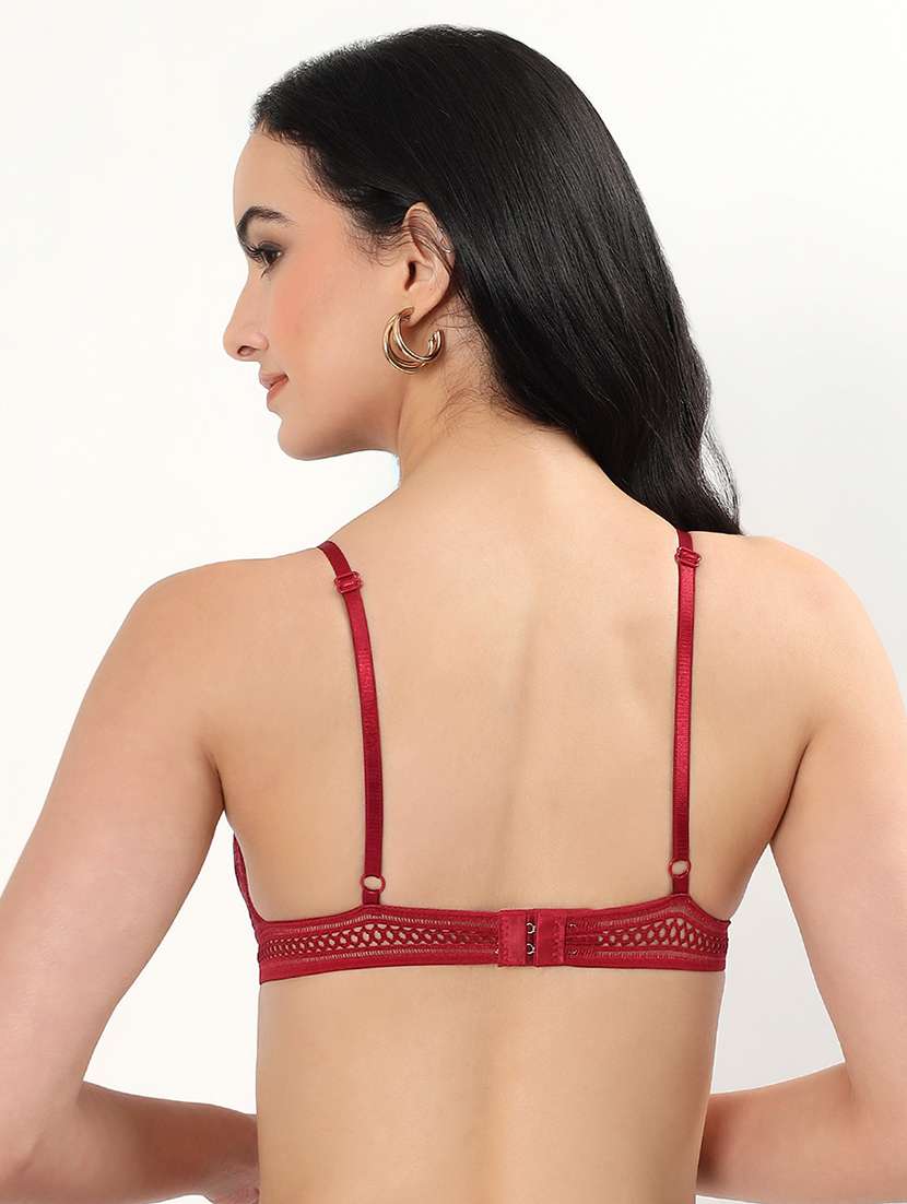 women self designed padded laced bra - 22339389 -  Standard Image - 3