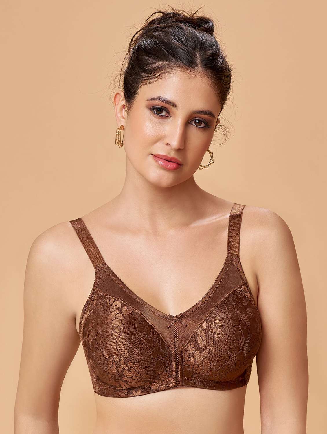 women self designed non padded minimizer bra