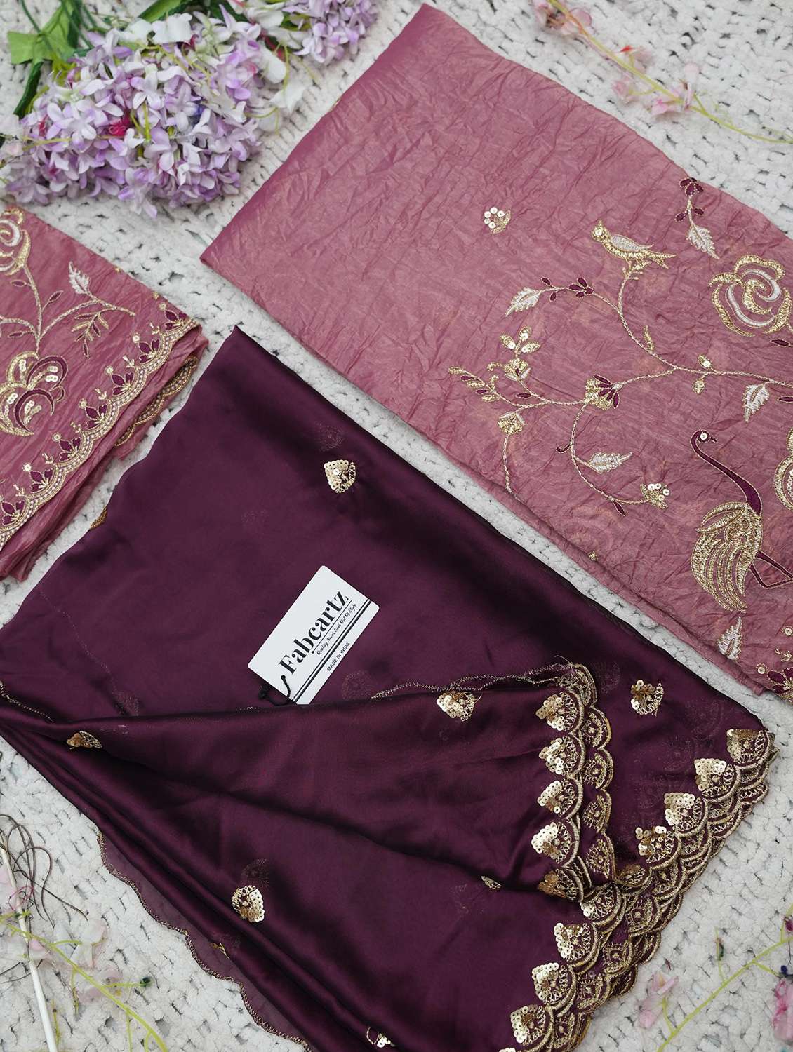 women solid with work unstitched lehenga choli set - 22339507 -  Standard Image - 3