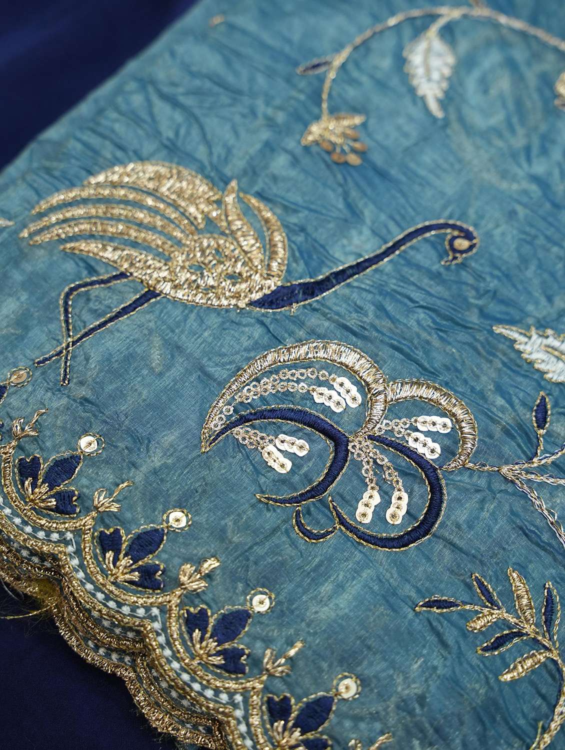 women solid with work unstitched lehenga choli set - 22339508 -  Standard Image - 5