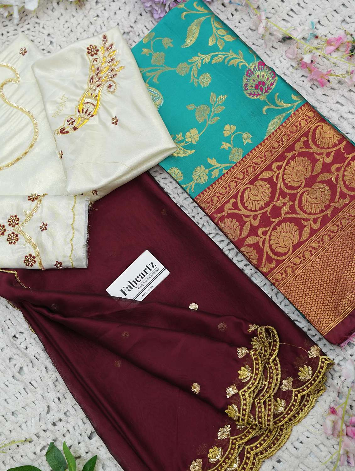 women self design south indian style unstitched lehenga choli set - 22339513 -  Standard Image - 3