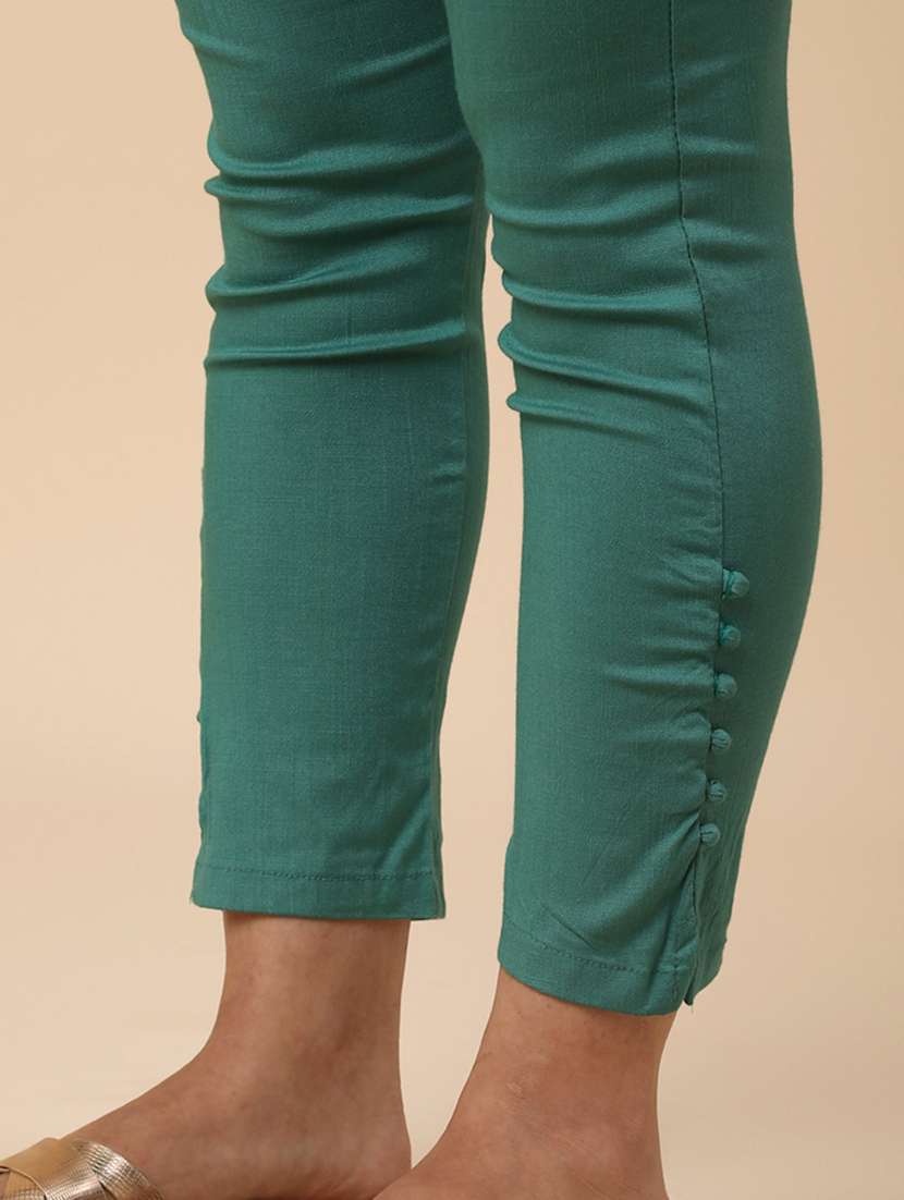 Green Cotton Tapered Pant - 22339550 -  Standard Image - 5
