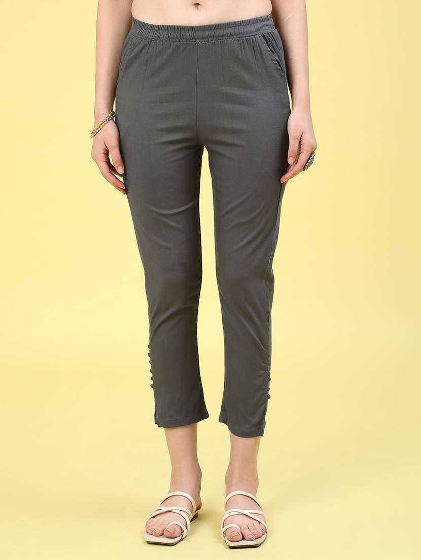 grey cotton tapered pant