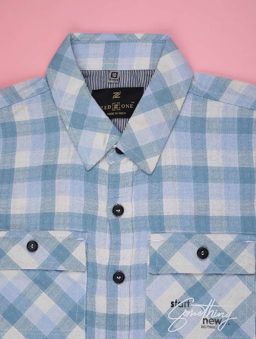 boys checkered long sleeve collared shirt - 22339620 -  Standard Image - 3
