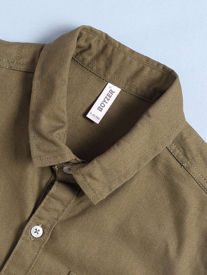 boys solid short sleeve collared shirt - 22339629 -  Standard Image - 3