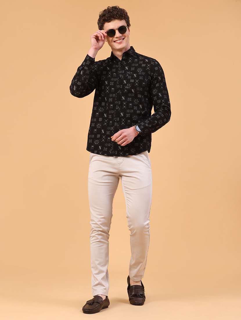 beige cotton chinos casual trousers - 22339752 -  Standard Image - 5