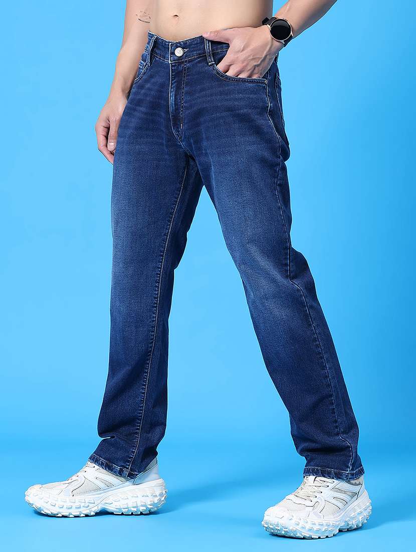men washed mid rise full length straight jeans - 22339847 -  Standard Image - 3