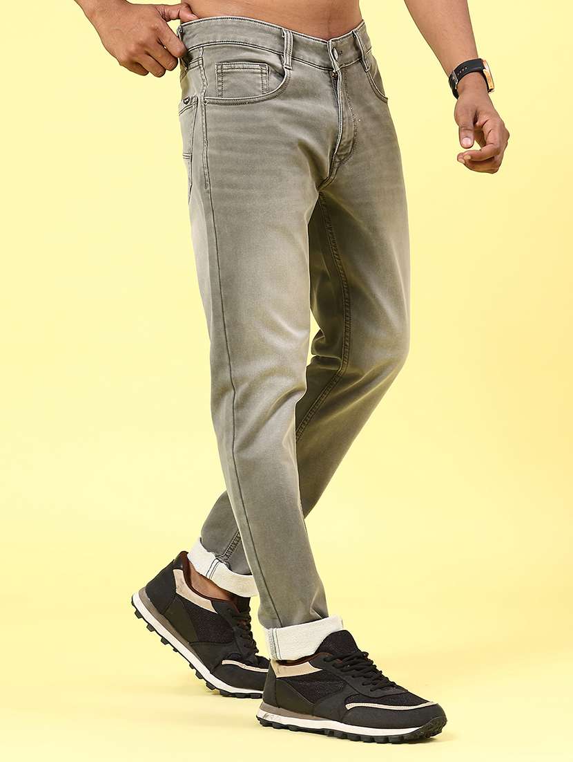men washed mid rise full length tapered jeans - 22339850 -  Standard Image - 3