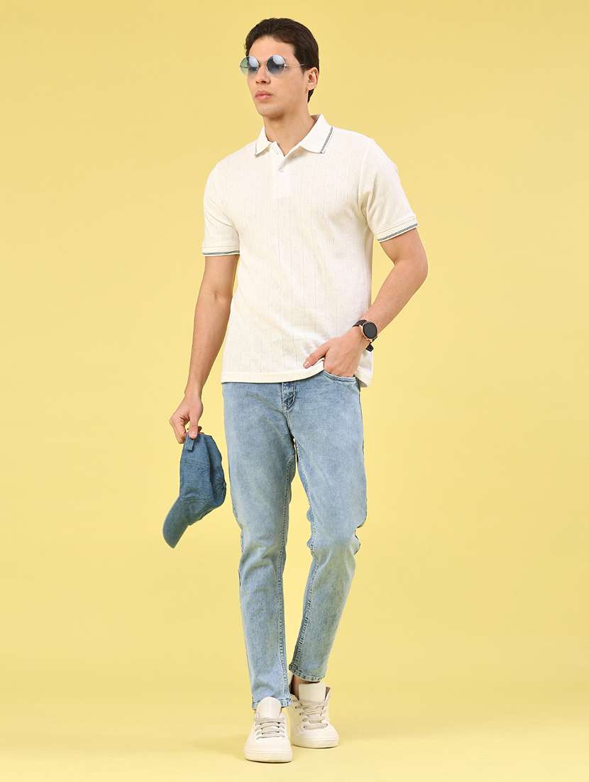 men washed mid rise ankle length slim fit jeans - 22339857 -  Standard Image - 5