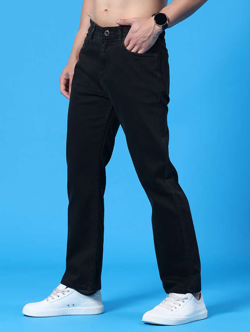 men plain mid rise full length straight jeans - 22339862 -  Standard Image - 3