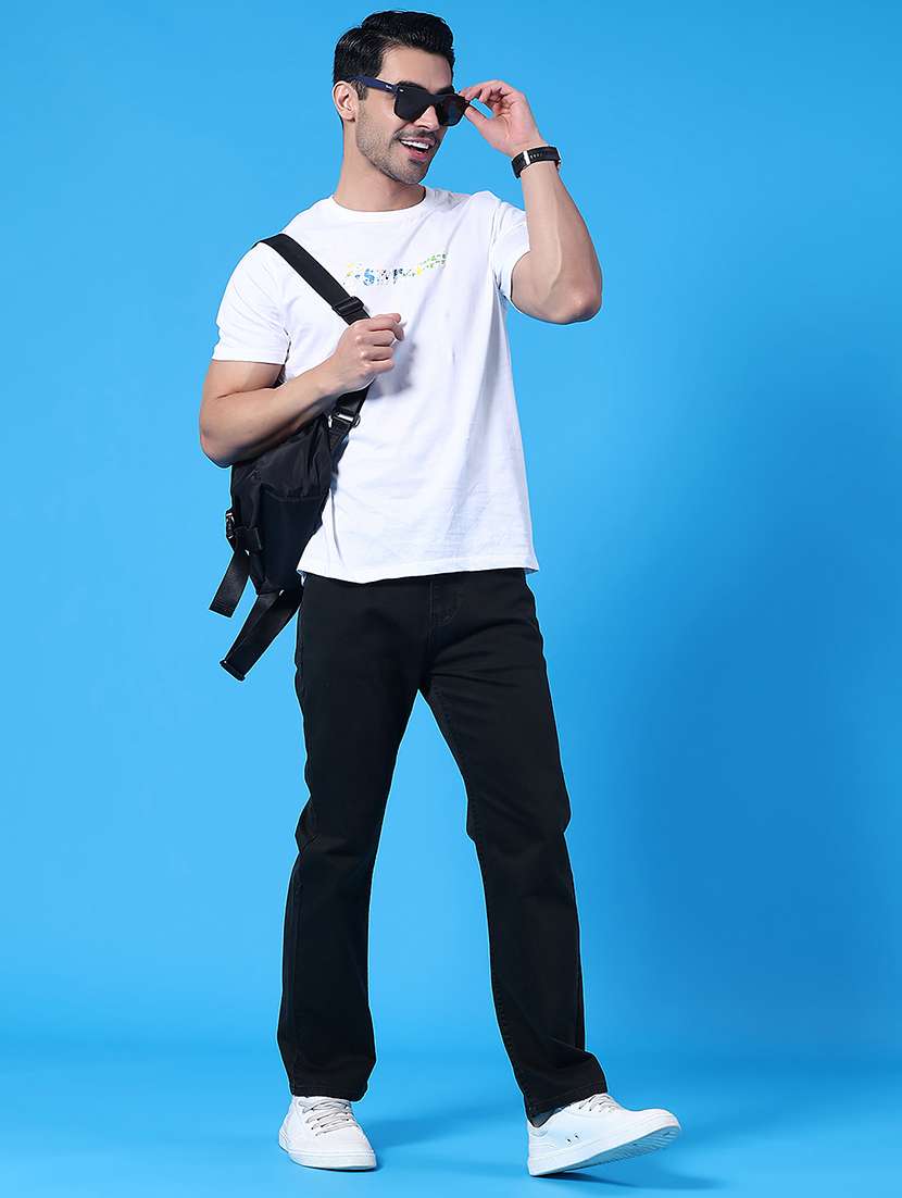 men plain mid rise full length straight jeans - 22339862 -  Standard Image - 5