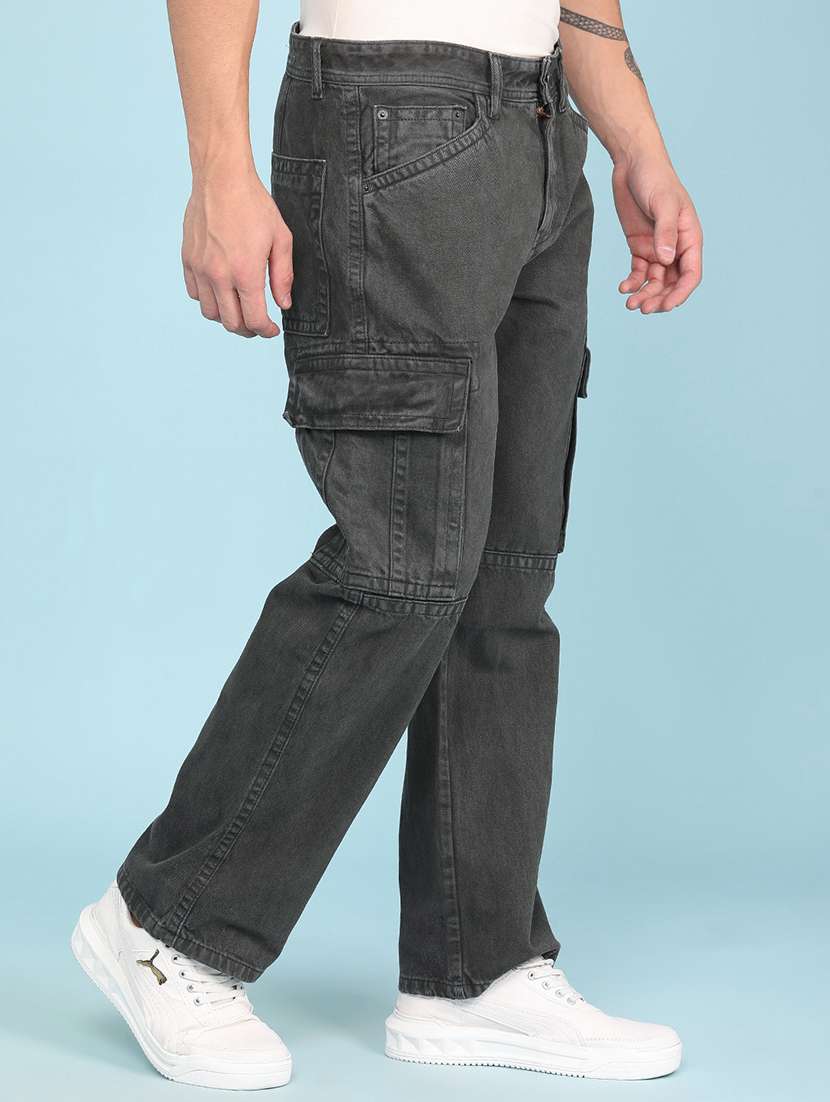 men solid mid rise relaxed fit cargo  - 22339871 -  Standard Image - 3
